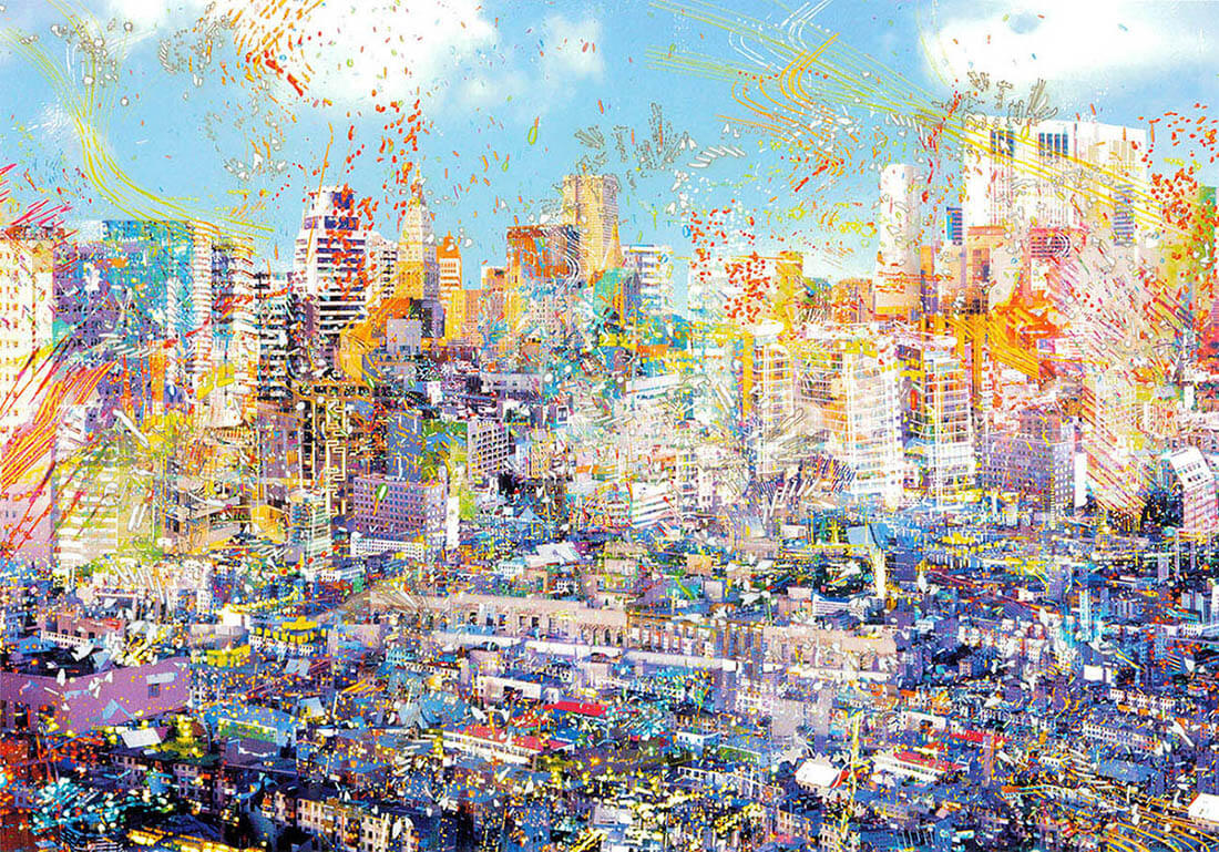 Downtown Kyomah print with laser cut in a limited edition by Rebecca King