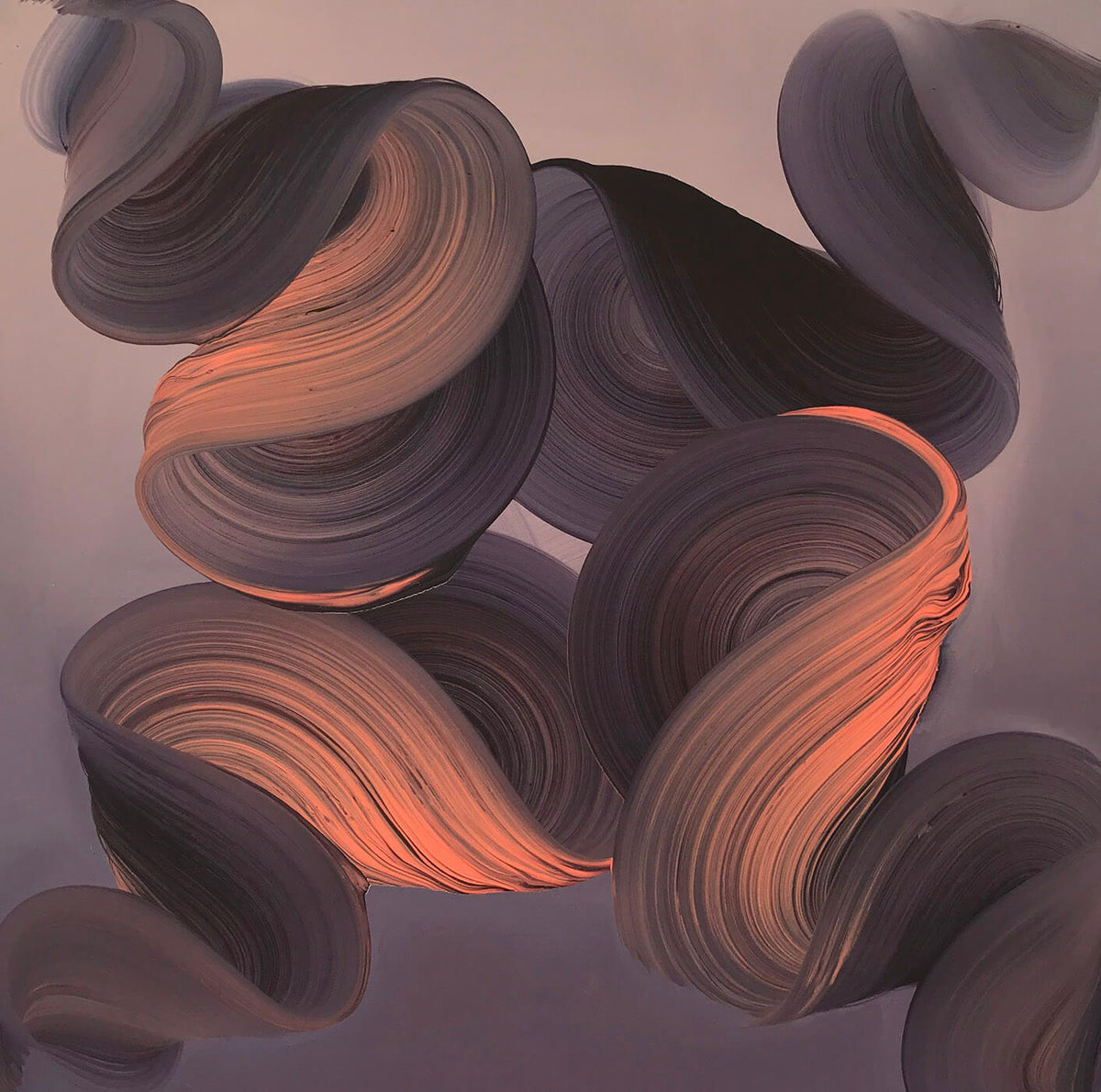 Dragica Carlin Orange Swirls for Modern ArtBuyer