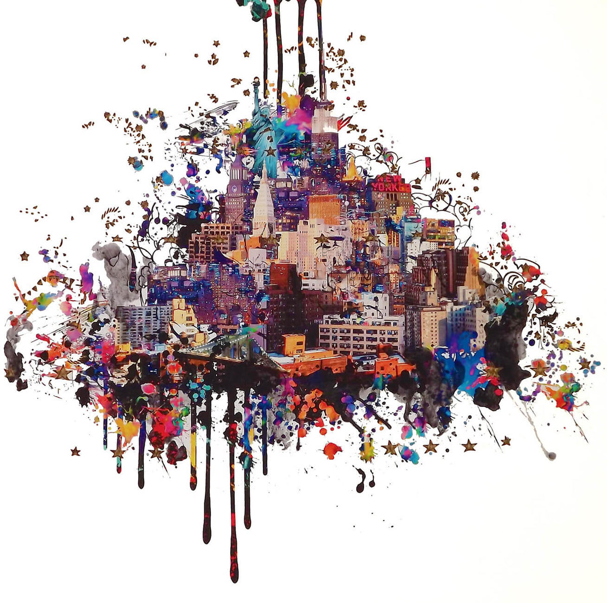 New York cityscape print with laser cut in a limited edition by Rebecca King