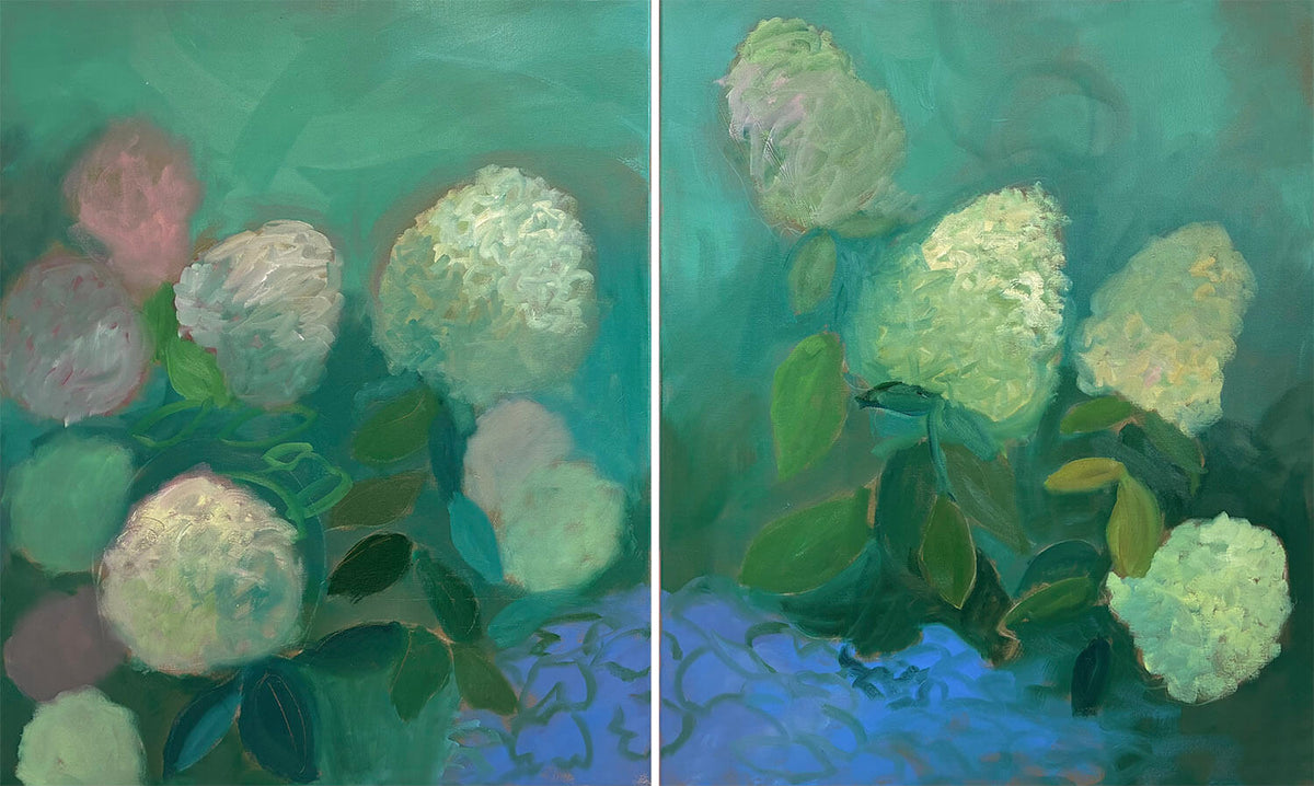 Hydrangeas Little Lime (diptych)